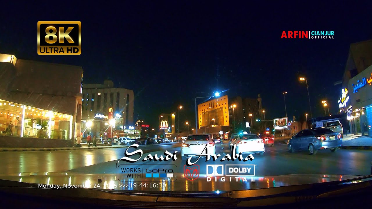 [8K] Riyadh Nightlife: A road trip from Al Murabba neighborhood to Al Rumayyah neighborhood