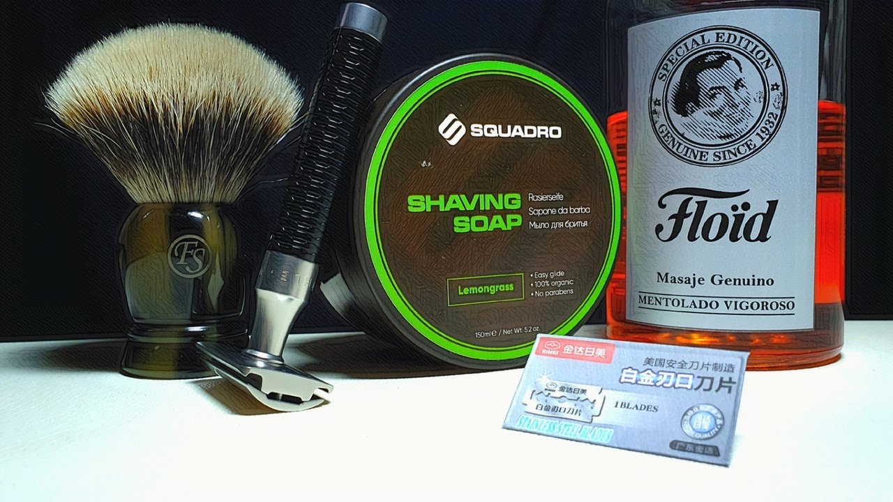 Бритьё. Т станок Mühle Rocca, помазок Frank Shaving, мыло Squadro, лосьон Floïd Vigoroso, Rimei