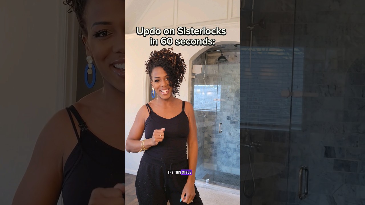 Быстрая прическа Sisterlocs #locs #locstyles #microlocs #sisterlocks #4chair #naturalhair #blackh...