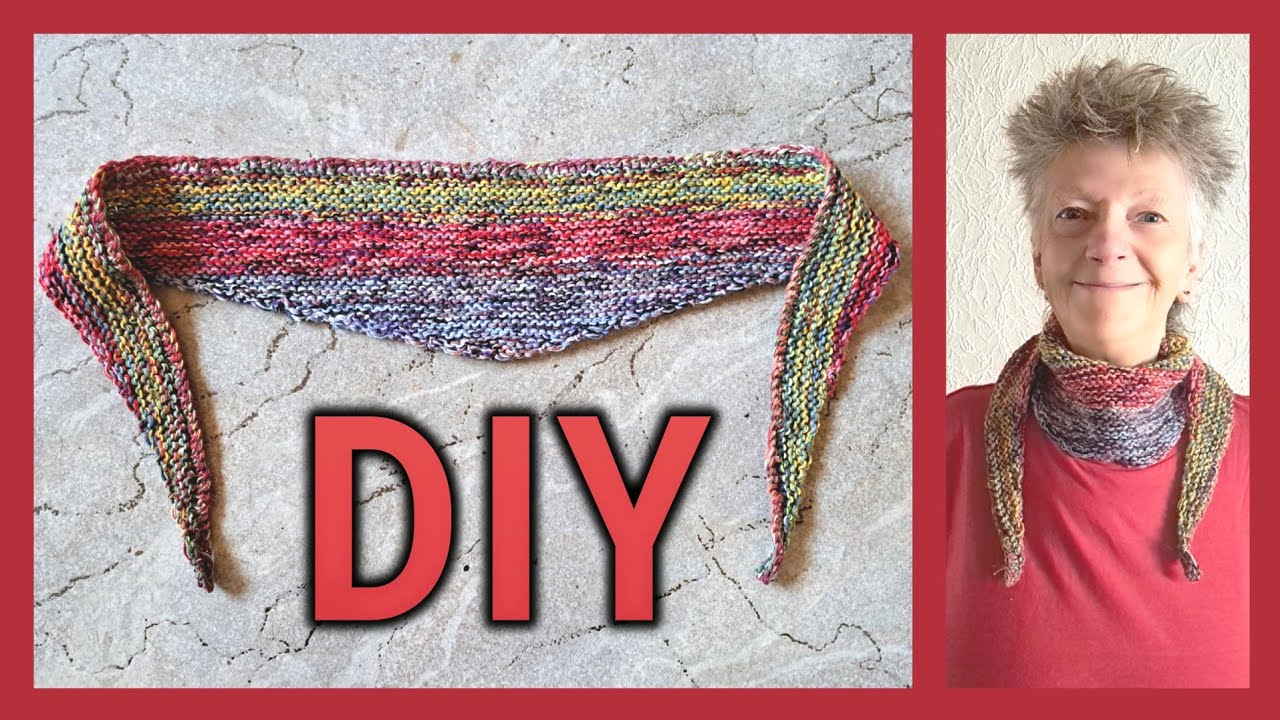 Kurzes Dreieckstuch aus Sockenwolle stricken &bull; DIY