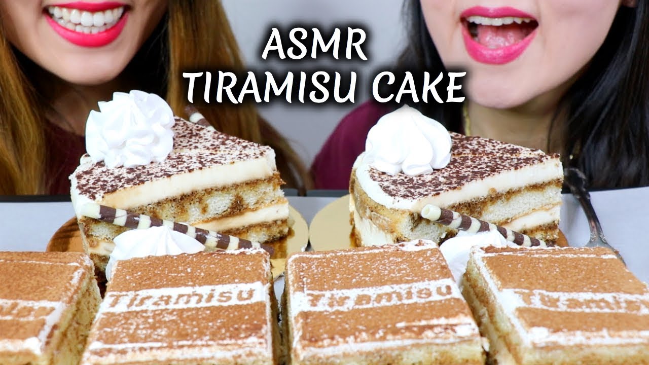 ASMR TIRAMISU CAKE 티라미수 케이크 리얼사운드 먹방 Chiramisu ケーキ ट्रिअमिसु | Kim&Liz ASMR