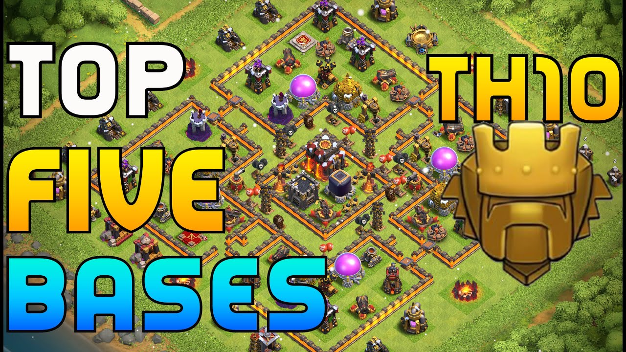 TOP 5 BEST TOWN HALL 10 BASES OF 2019 - With Base Links - Thunder Gaming COC
