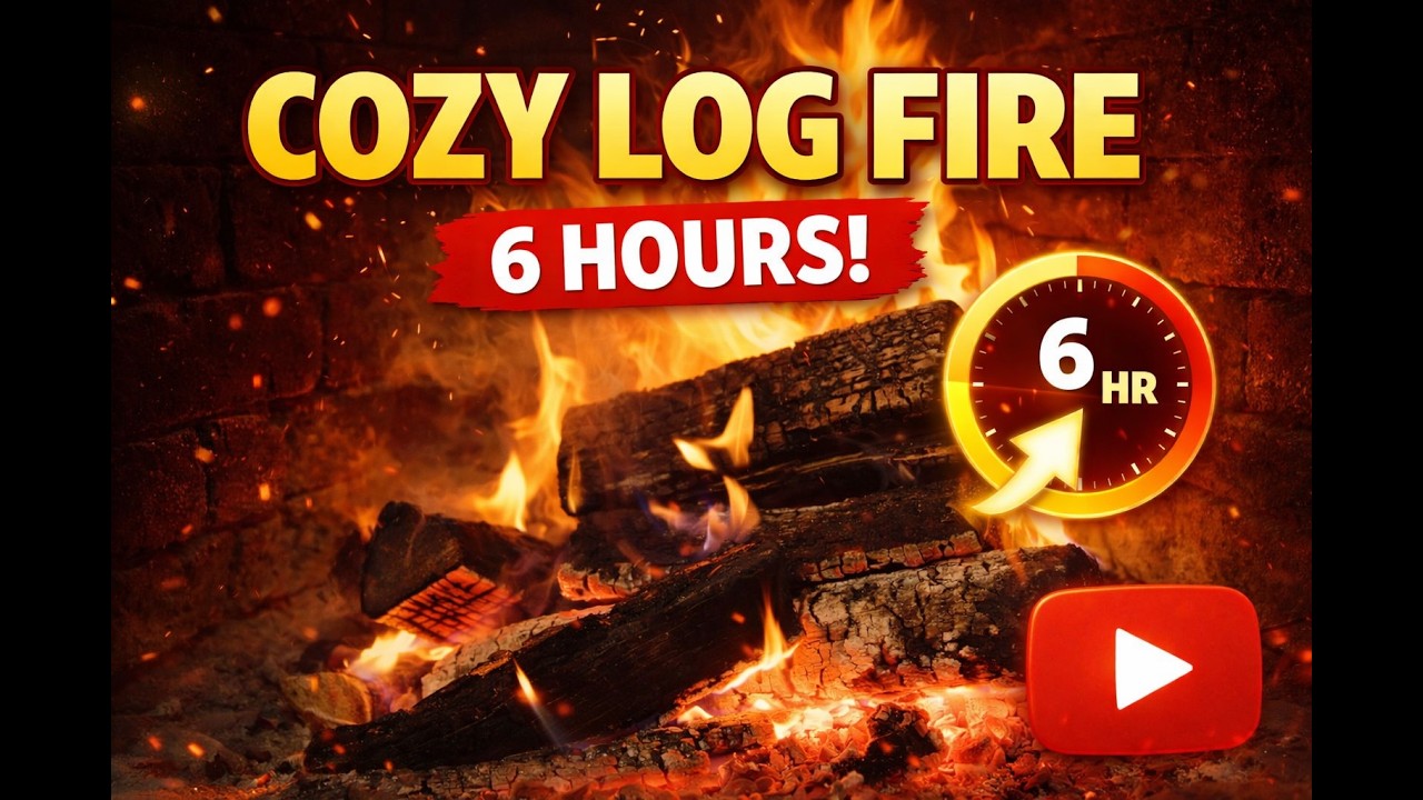 6 Hours of Cozy Fireplace – Crackling Log Fire