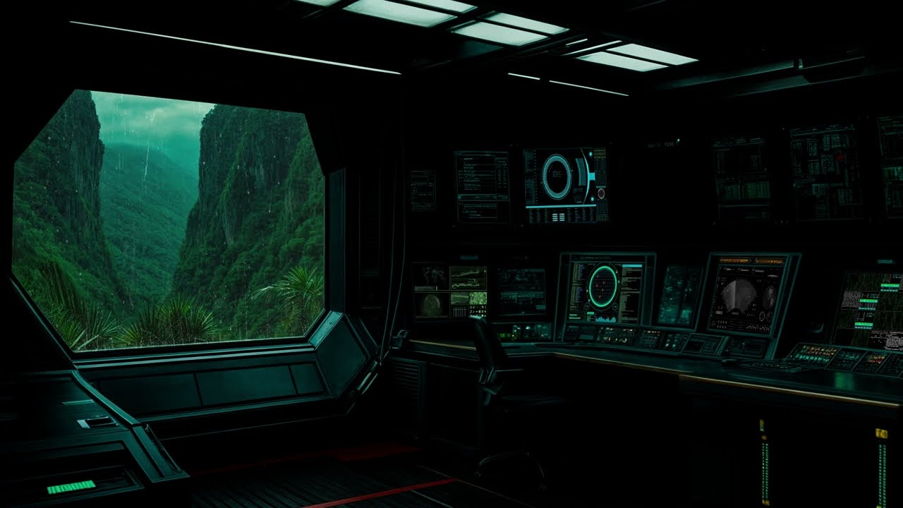 Rain Falling On The Mountain Forest Station • Calm Dark Ambience To Sleep Instantly