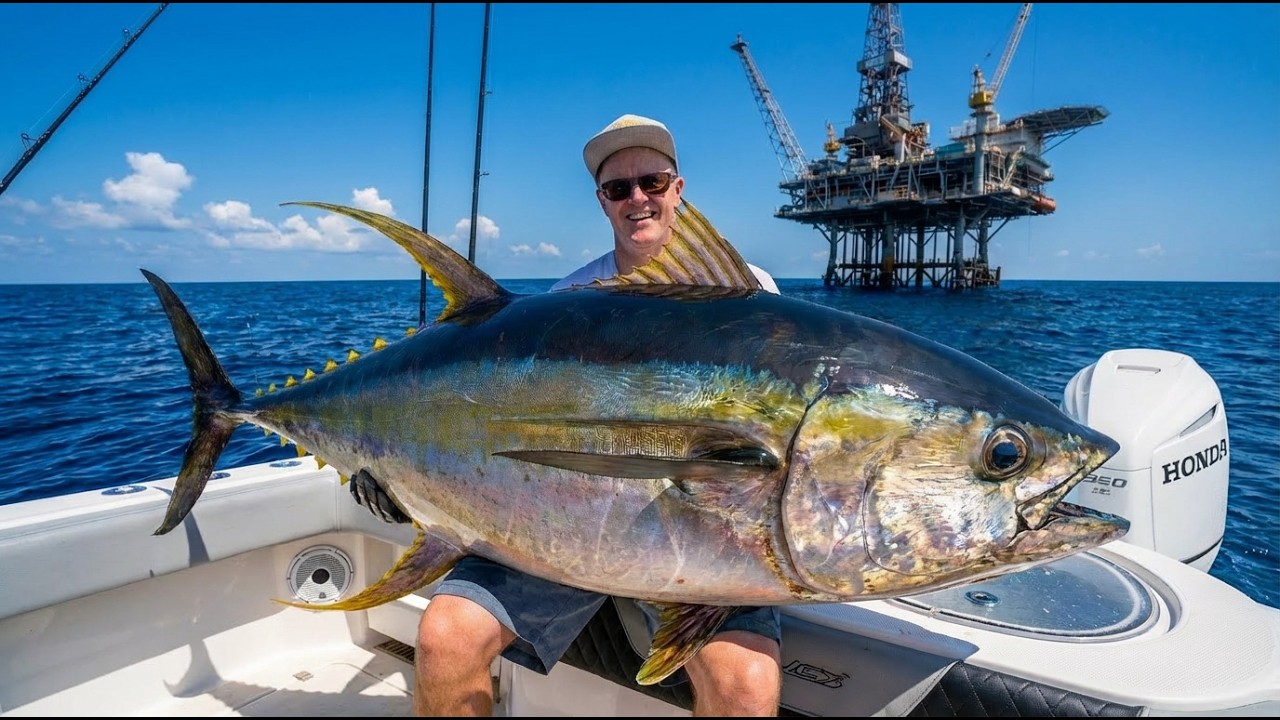 48 Hrs Offshore Chasing Monster Yellowfin Tuna Under Giant Oil Rigs! *Catch, Clean & Cook*
