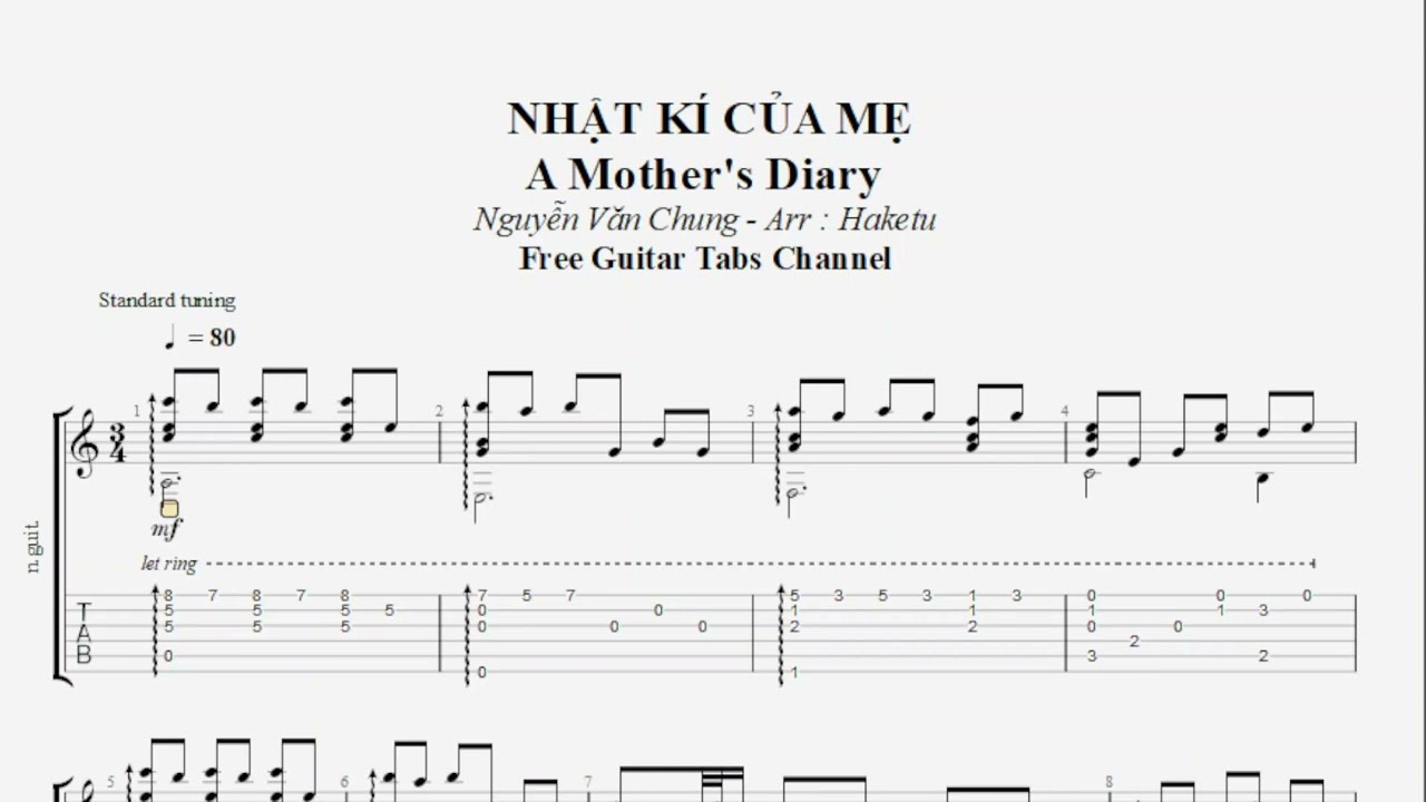 NHẬT KÍ CỦA MẸ - St Nguyễn Văn Chung / Arr Haketu