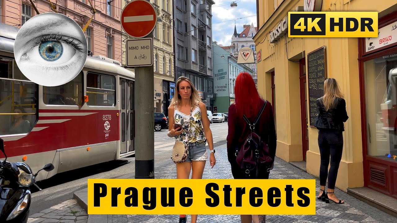 Walk through Prague streets to Slavonic Island - Czech Republic 🇨🇿 4K HDR ASMR