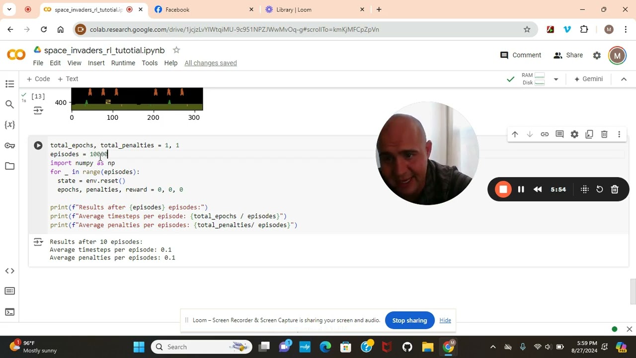 With Reinforcement Learning and Stablebaselines CNN train RL Agent to play Atari Game Space Invaders