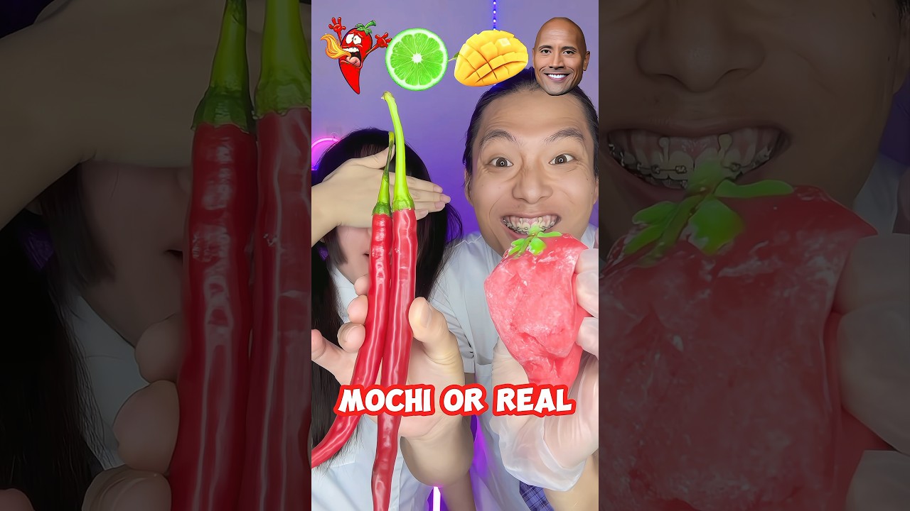 Mochi Or Real challenge 🥵extreme ASMR #asmr #mukbang #funny