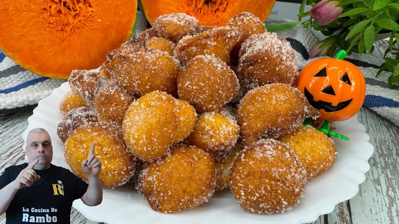 EN 5 MINUTOS buñuelos de Calabaza - Buñuelos de viento para TODOS LOS SANTOS 🎃🎃 BRUTAL