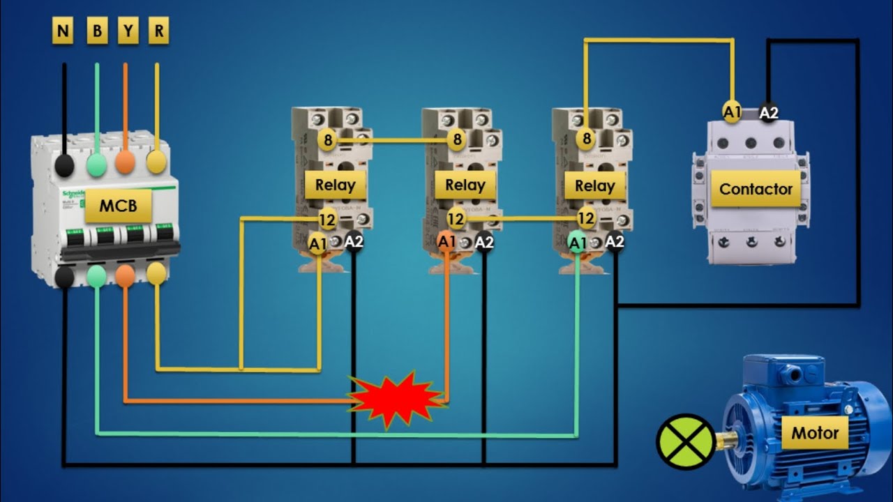 Phase Loss Protection Circuit Using Relay | Easy Wiring Tutorial 
