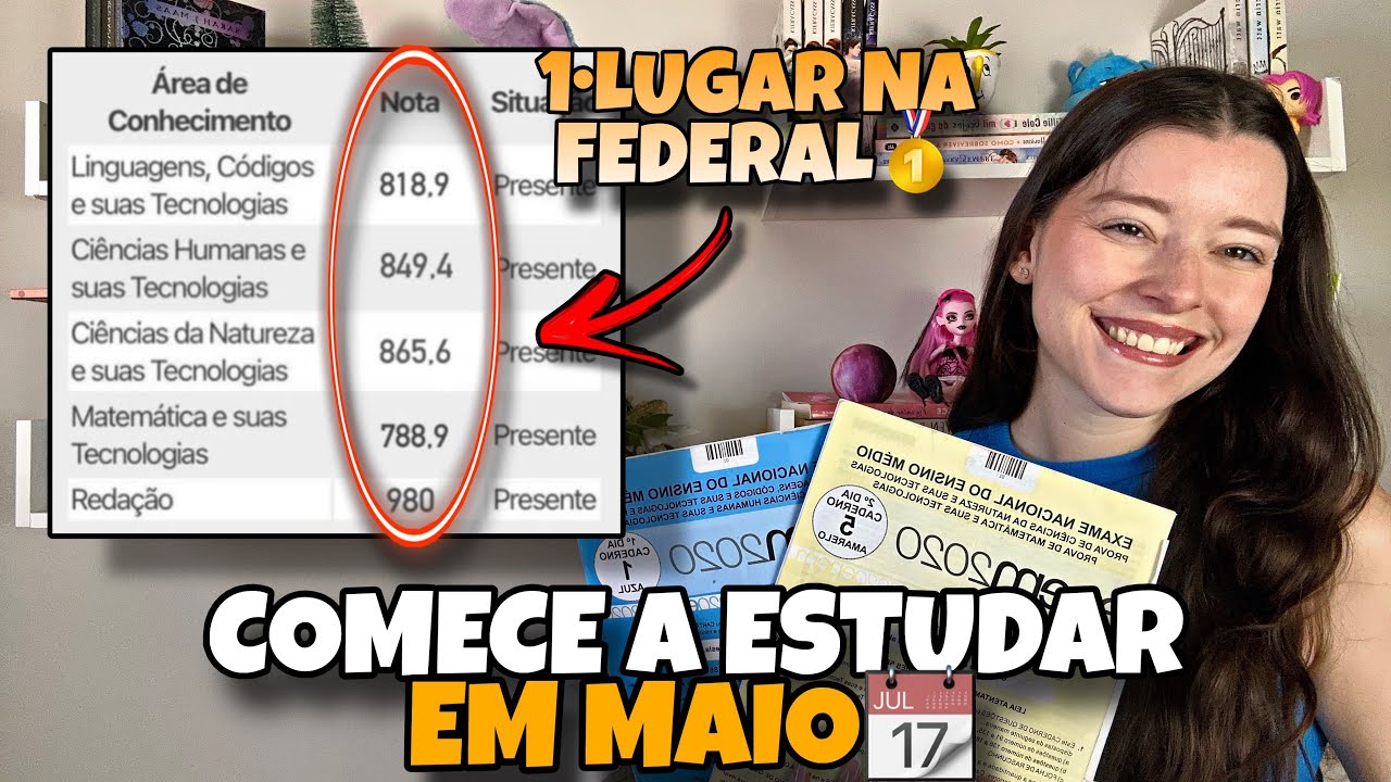 🥇COMO ESTUDAR PARA O ENEM 2026 EM MAIO SOZINHO E DO ZERO | Como Estudar Para o Enem em 6 Meses⏰!!!