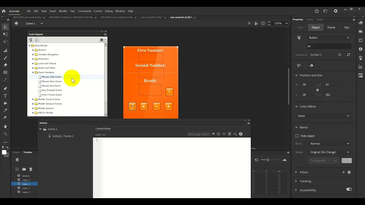 تطبيق الالة الحاسبة اندرويد Adobe Animate
