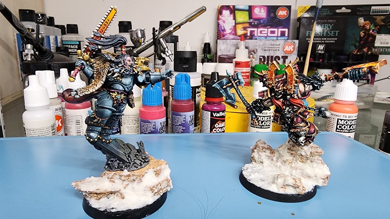 Dio-rama Ragnar versus Kharn Miniature Painting, part 1 LIVE