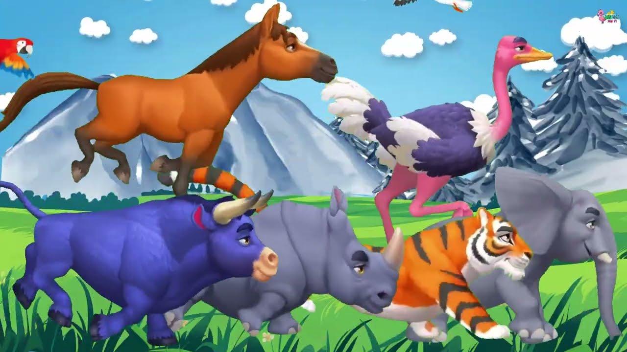 Safari Animal Sounds for Kids 🦁 | Wild Animal Names & Sounds Song