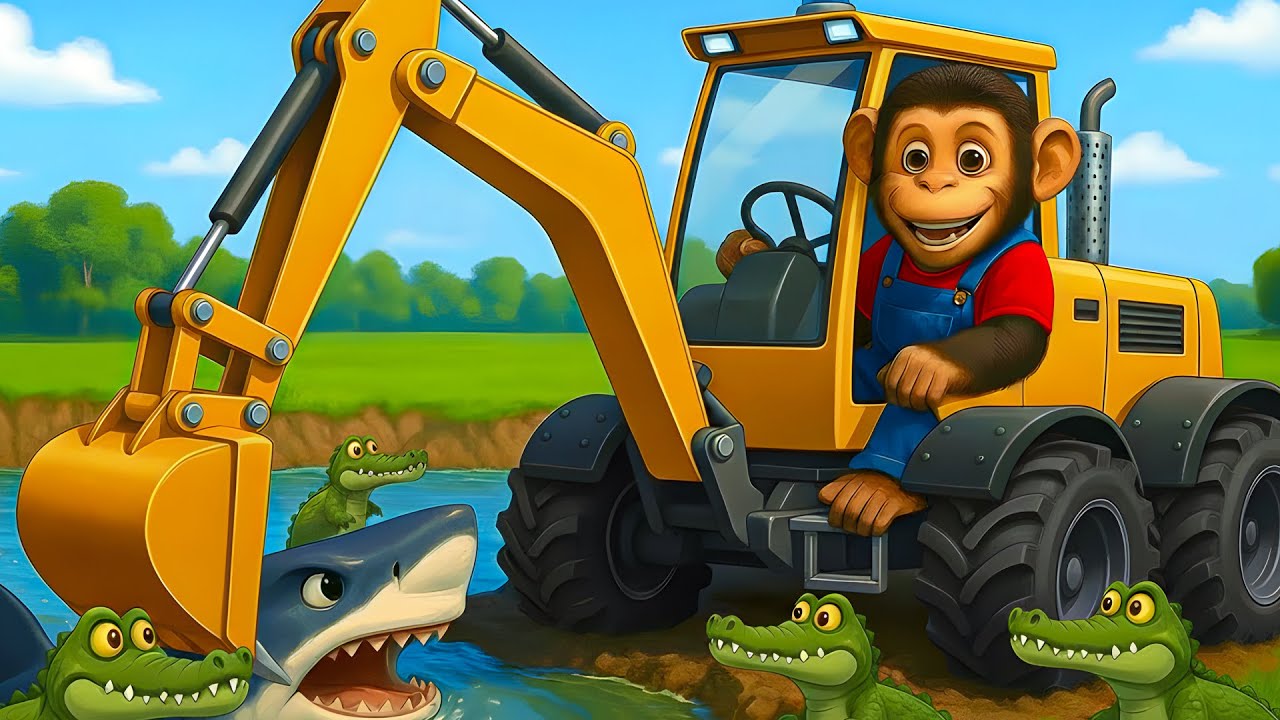 Wheel Theft Incident, Smart Monkey Farmer Gets Back Wheel At Shark Lake - Farm Work | Funny Monkey😂🎉