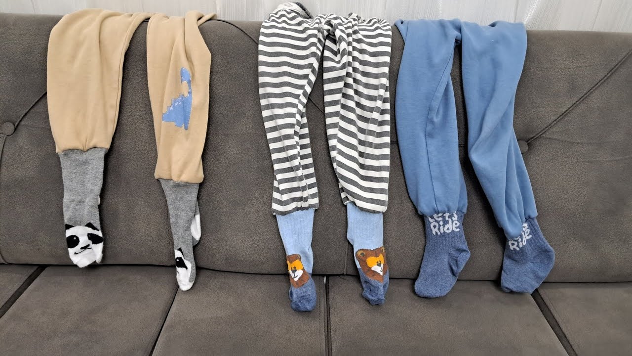 Çoraplı çocuk pijaması çorap değişimi 
