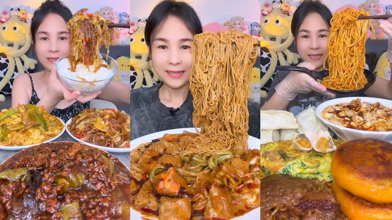 Mukbang Challenge : Eating Spicy 🔥🥵 noodles 🍜 fried tendon noodles rachang #food #mukbang #meat 