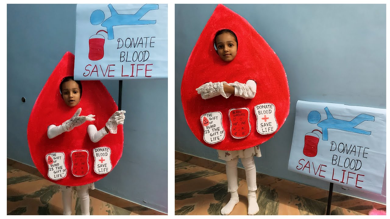 Blood 🩸 Donation Fancy Dress Costume || Social Awareness Topic - Blood Donation 🩸 || Drop of Blood