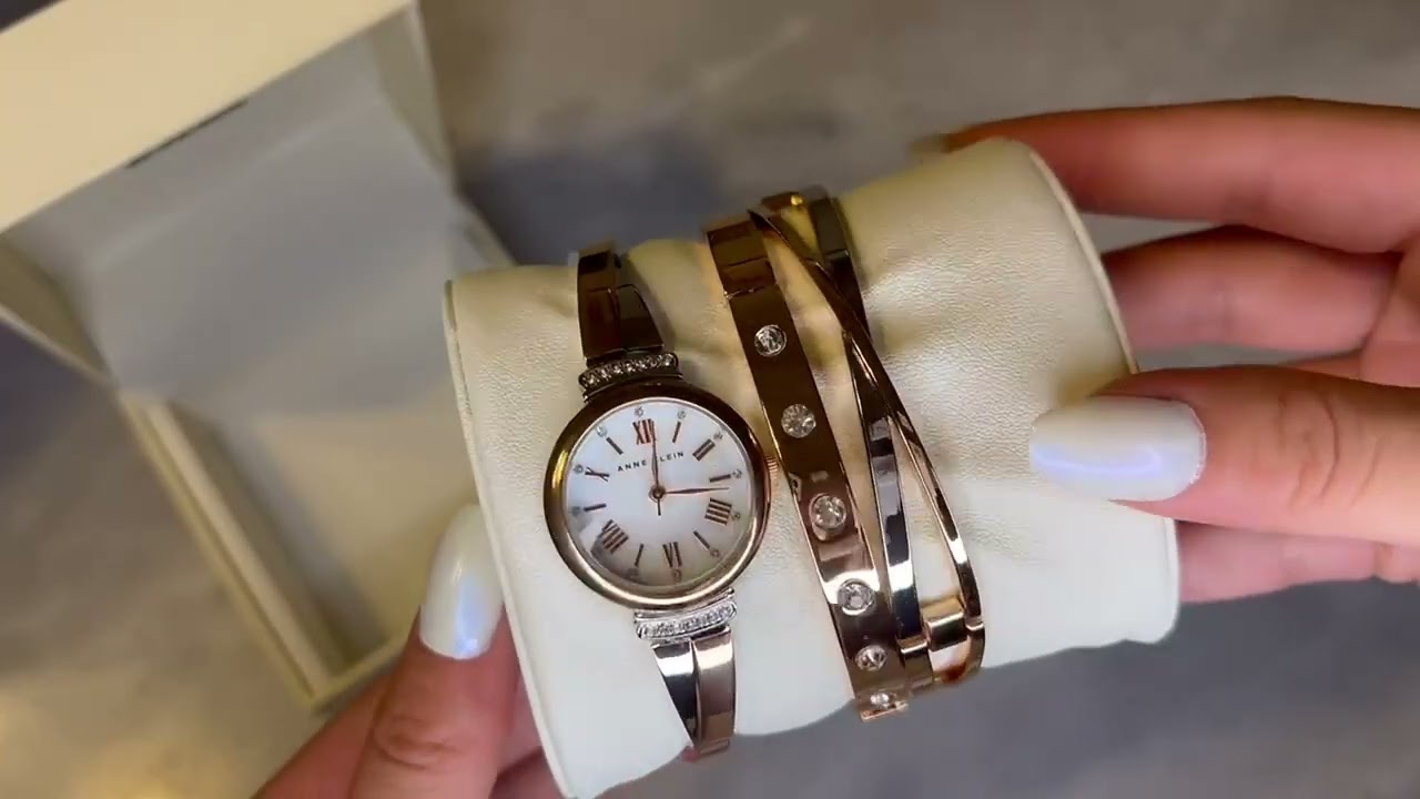 Anne Klein Women's Premium Crystal Accented Bangle Watch Set Review