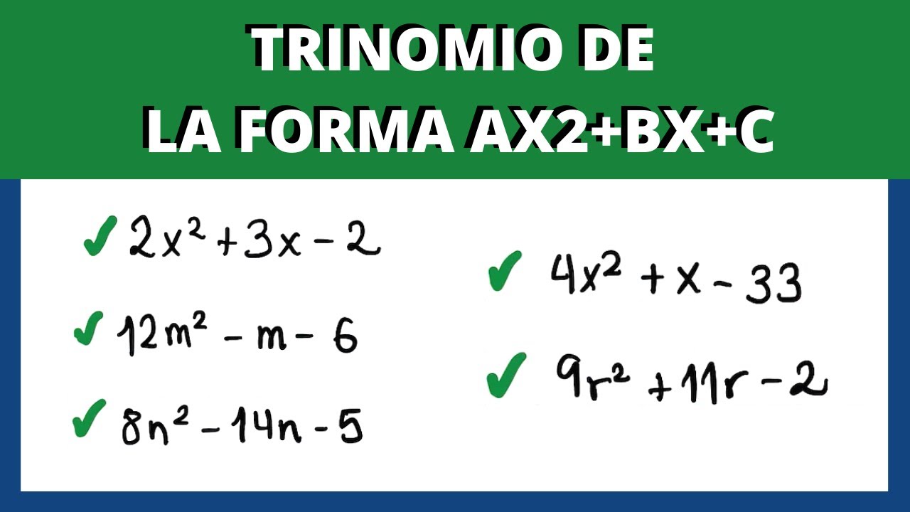 😍 CASOS DE FACTORIZACIÓN 5 TRINOMIO DE LA FORMA ax2+bx+c |  Factorizar un TRINOMIO