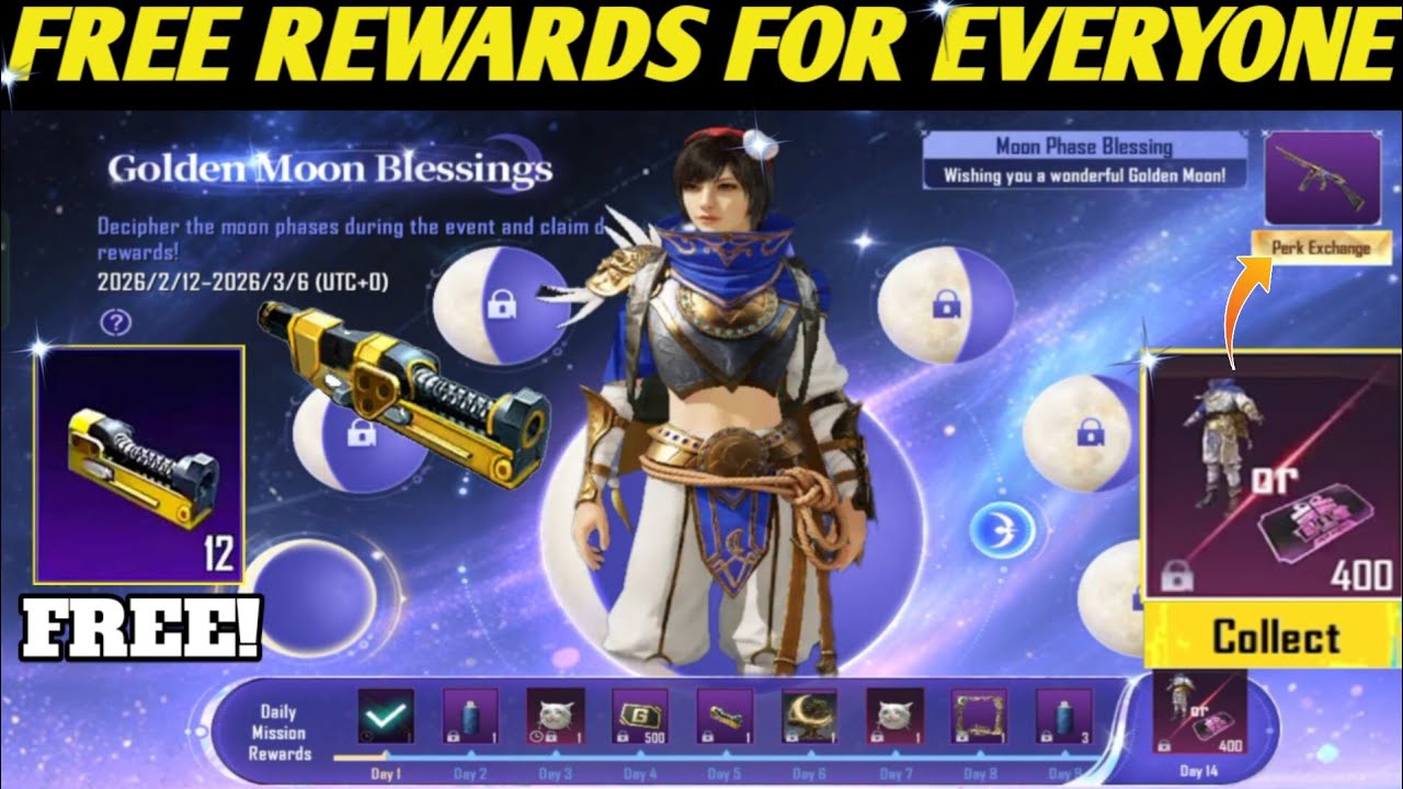 Free Material For Everyone 😱 |Golden Moon Blessings Event Explain |PUBGM