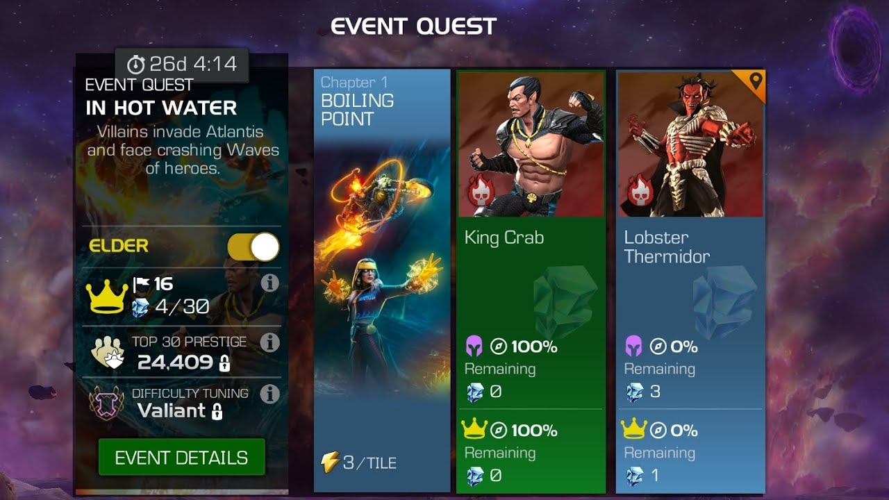 Marvel Contest of Champions- May EQ- Elder (Valiant) Difficulty Quest 2