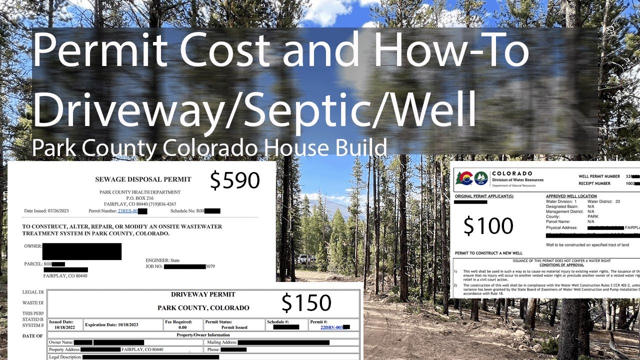How to Permits for Park Co Colorado Land Development: Permits and cost.  Driveway / Well / Septic