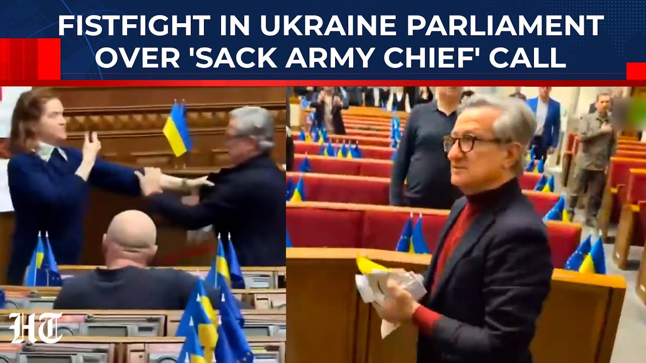 На камеру: Драка в украинском парламенте из-за призывов к отставке начальника штаба армии Зеленск...