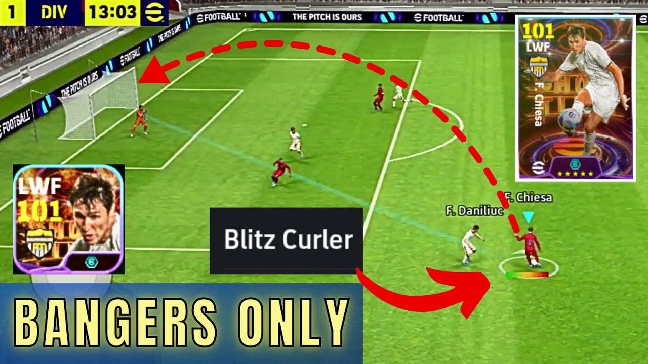 SHOW TIME F. CHIESA🤯 | BLITZ CURLER ✅ | NEW CURL KING | efootball 2024 mobile.