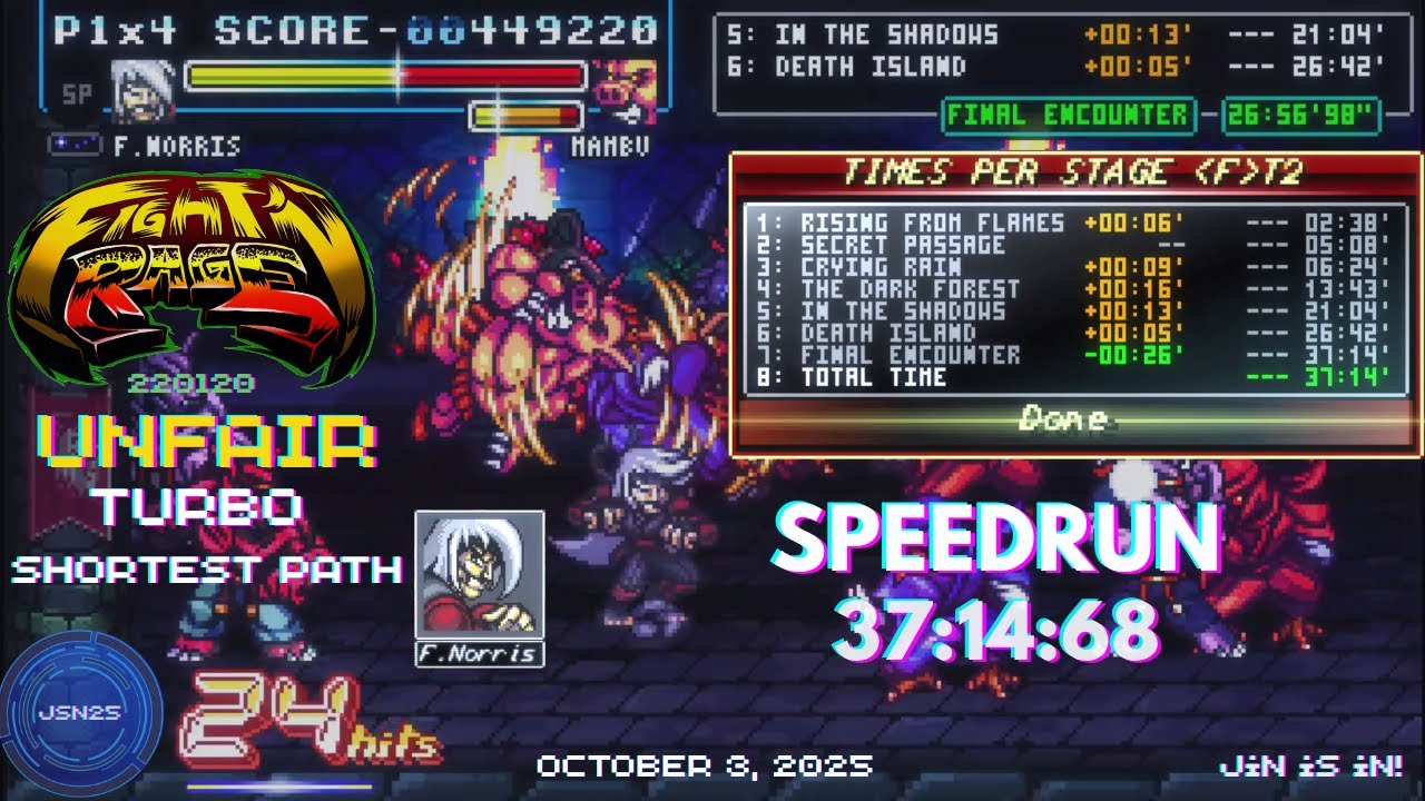 PERSONAL BEST RECORD for F. Norris! 37m 14s | FIGHT'N RAGE [220120] | Unfair-Turbo | Shortest Path