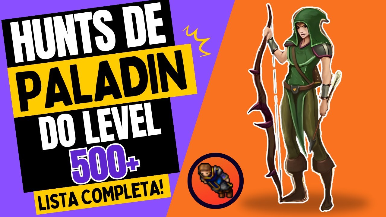 🏹[MELHORES HUNTS DE PALADIN NO TIBIA]🏹 RP SOLO LEVEL 500 600 700 800 900 1000 #tibia #mmorpg