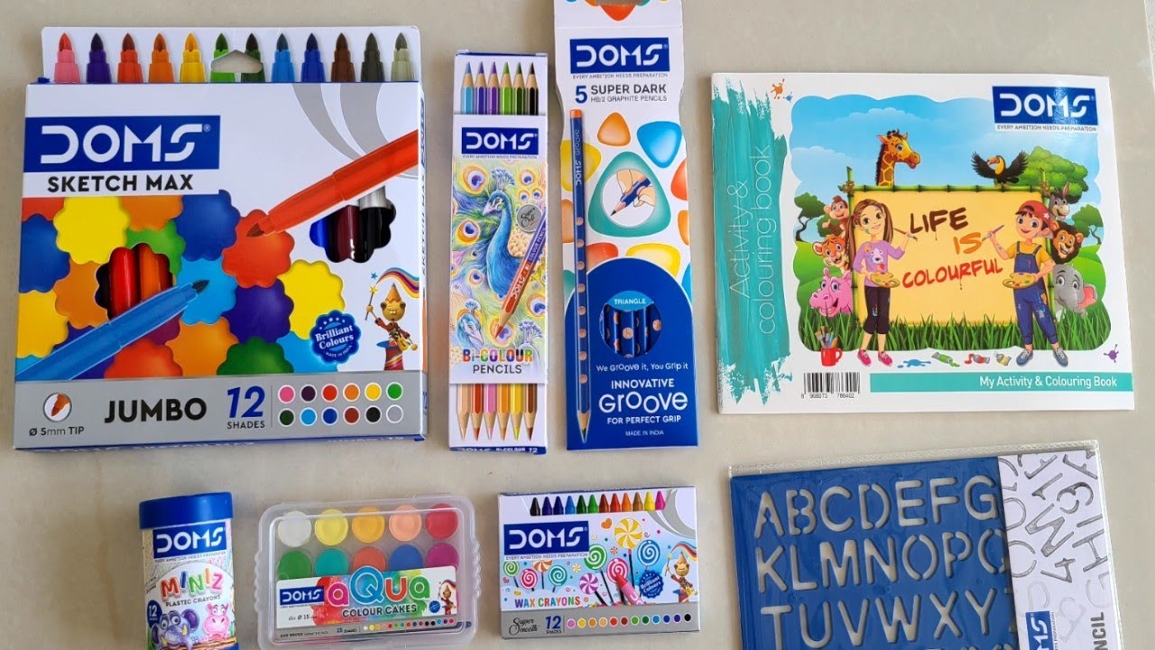 DOMS MINI SKETCH PEN /Doms groove pencil/Doms aquo liquid color/Doms wax crayons