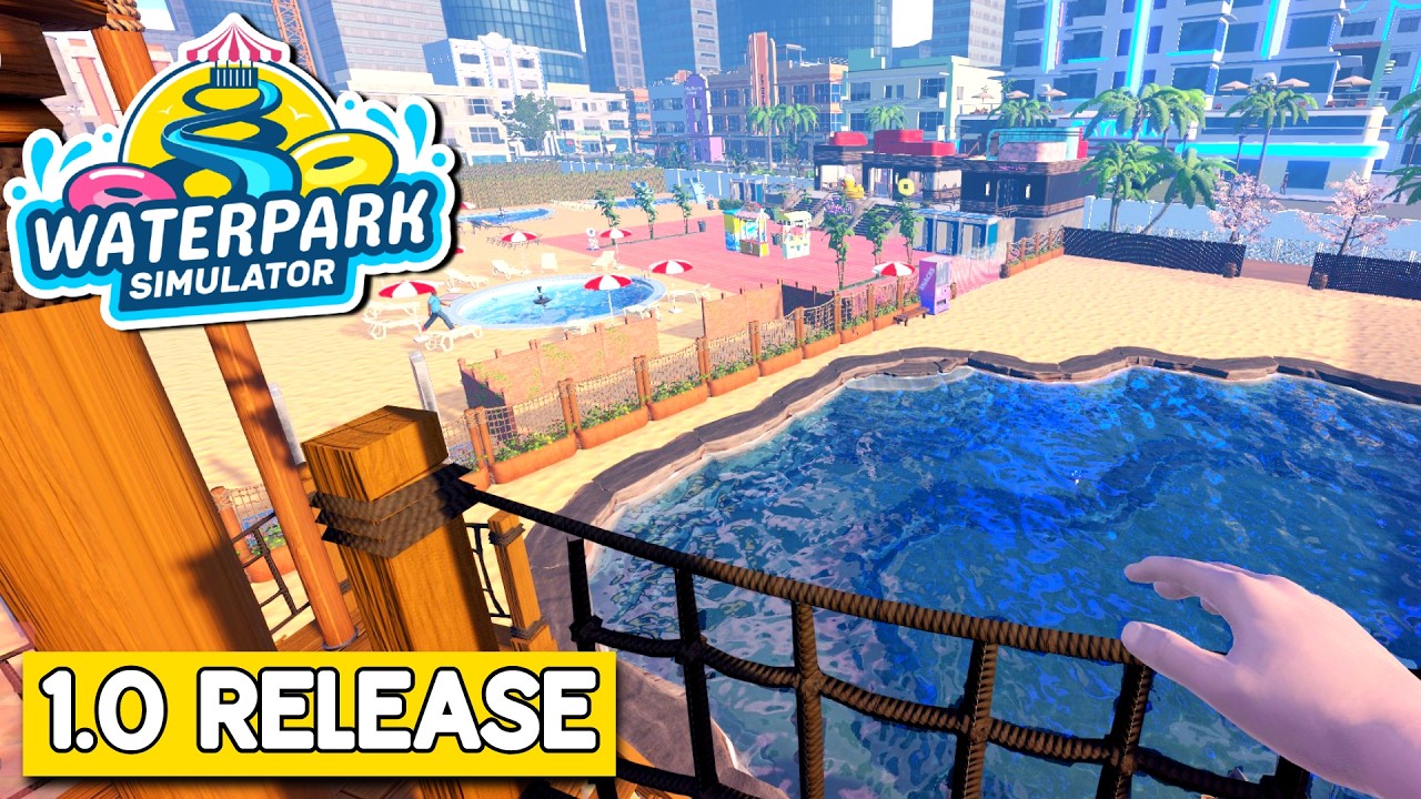 IT'S RELEASE DAY In Waterpark Simulator 1.0! - Day 4 (Hard Mode)