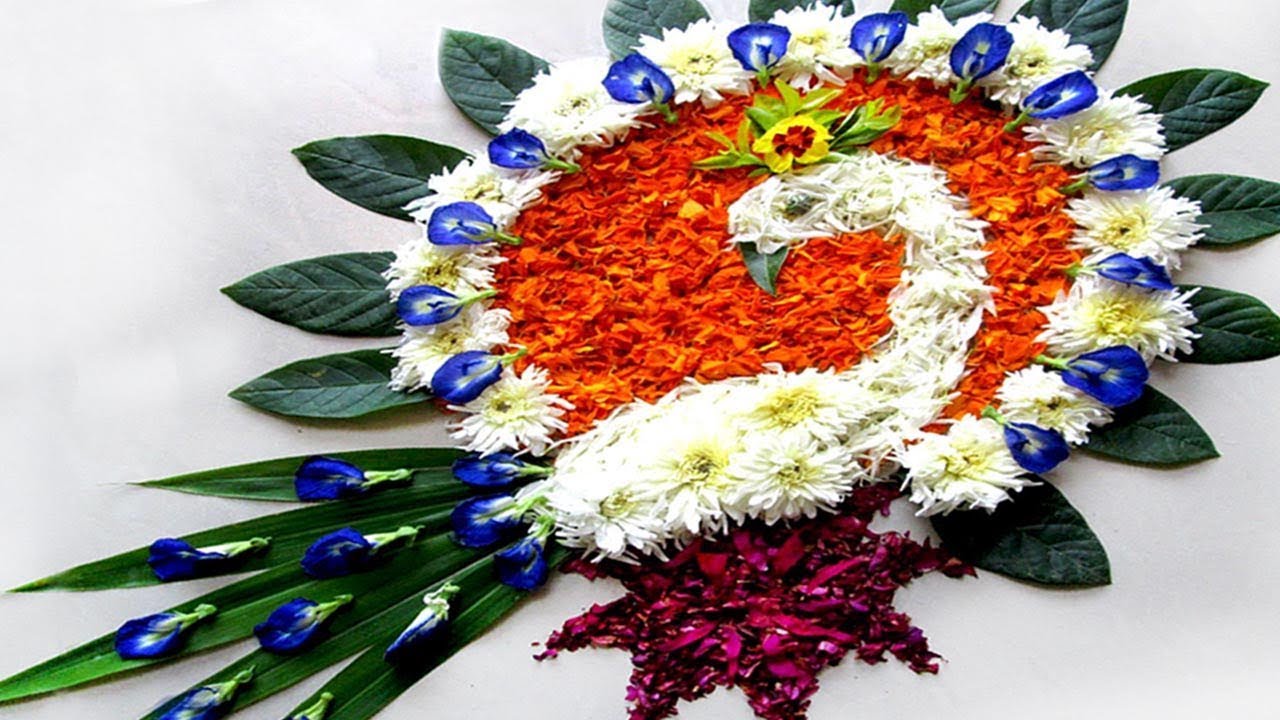 Flower Rangoli # Peacock  Rangoli