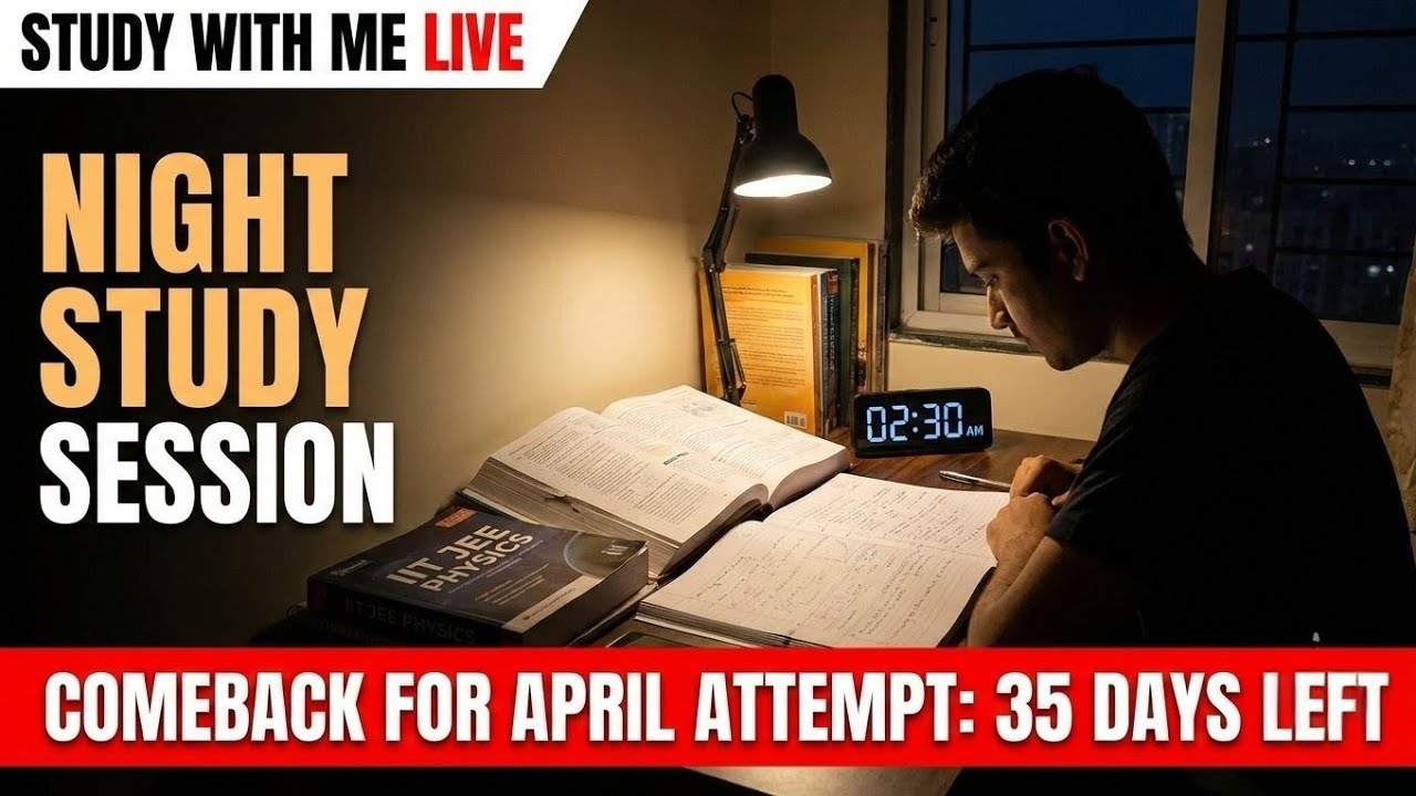 Night Study with me #Jee Mains comeback for April Attempt #study #live #nightstudy