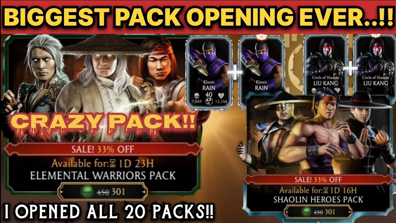 Mk mobile elemental warriors pack | mk mobile sale pack | mk mobile pack opening