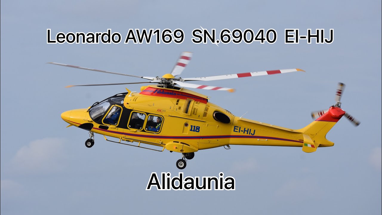 Leonardo AW169  SN.69040  EI-HIJ Alidaunia in detail and flight European Rotors (English)