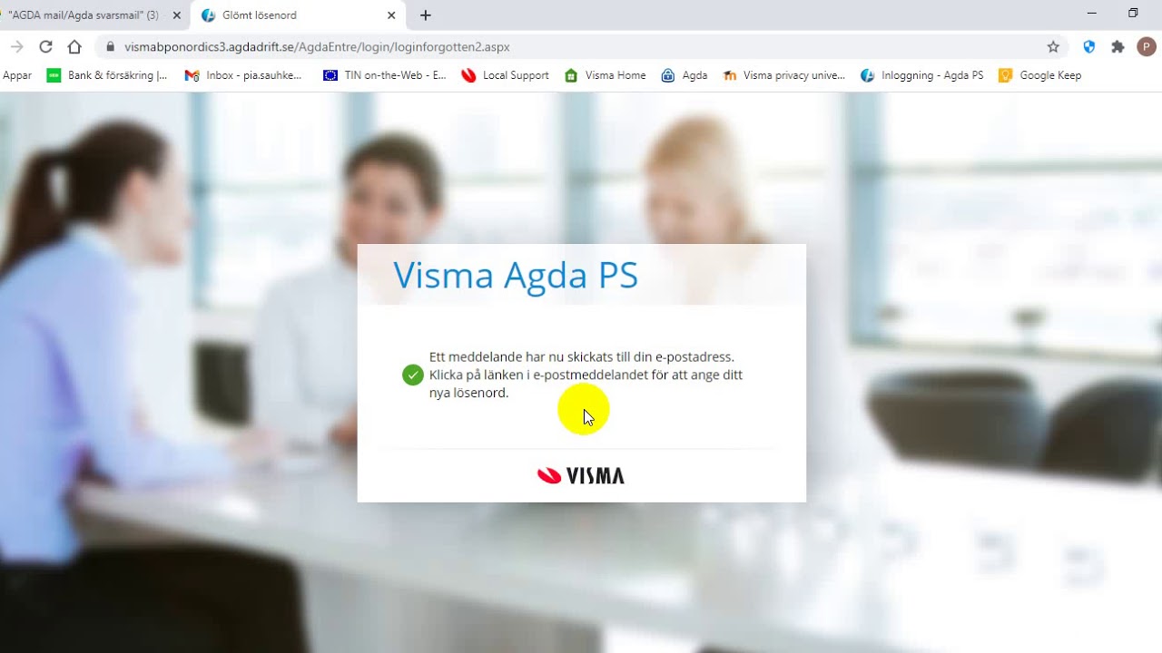Anst&auml;llda -  Gl&ouml;mt l&ouml;senord till Agda PS Webb