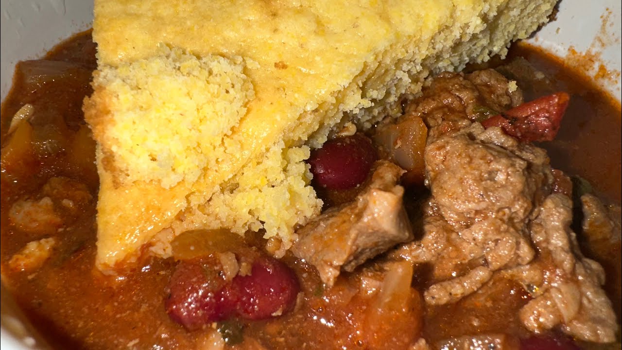 Elk Chili With Cornbread!! #foodies #chili #yum