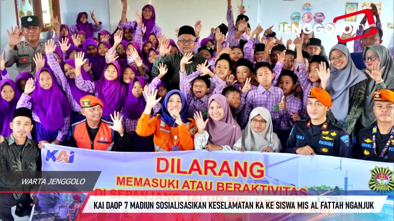 KAI DAOP 7 MADIUN SOSIALISASIKAN KESELAMATAN KA KE SISWA MIS AL FATTAH NGANJUK
