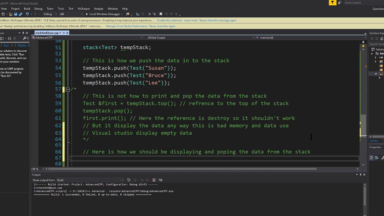 How to use Stack (STL) in C++