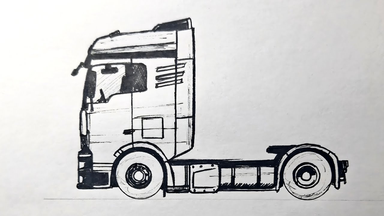 How to draw a truck easily 