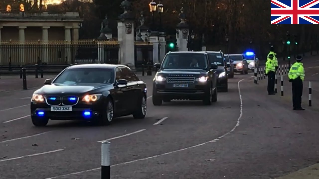 World Leaders Being Escorted in convoy to Buckingham Palace and around London -NATO 2019.