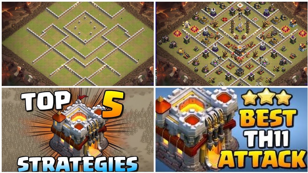 how to three star popular th11 war base|| top 5 grounds attack strategy th11||