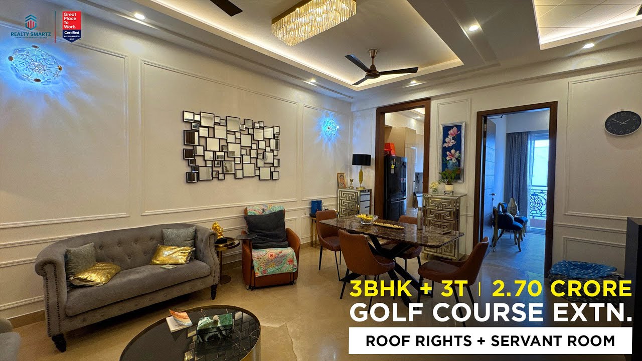 3 BHK Flat on Golf Course Extension Gurgaon | Roof Rights + Servant Room | ₹2.70 Cr | Code - 058