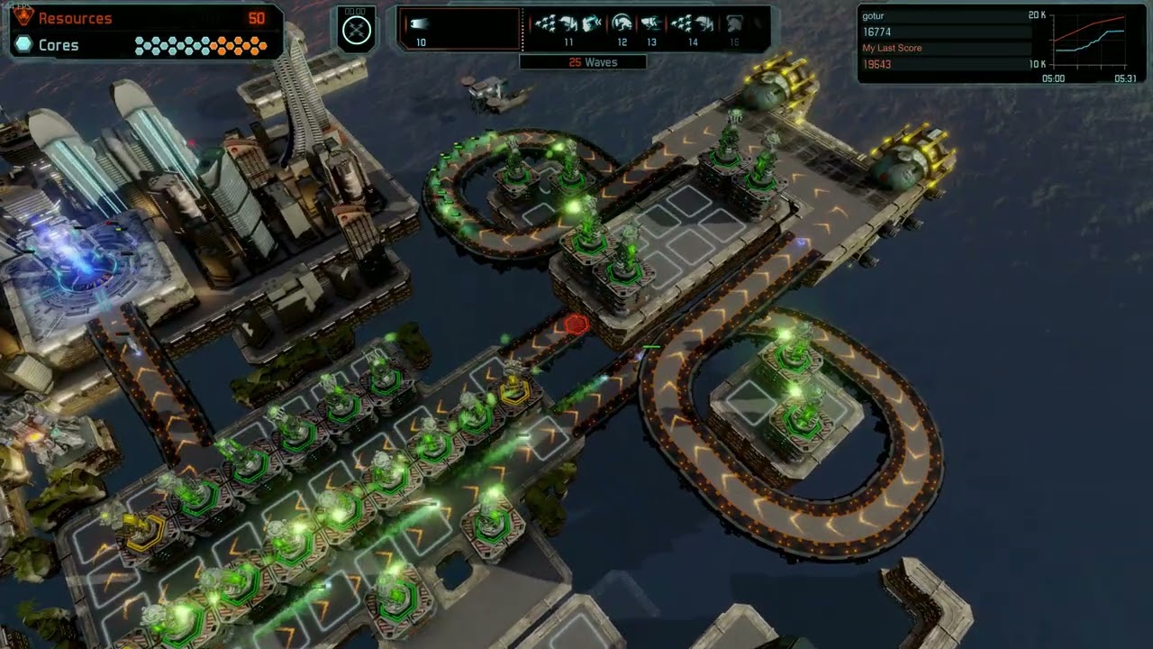 Defense Grid 2 14 - Surface Tension on Elite Campaign - only guns - no core lost