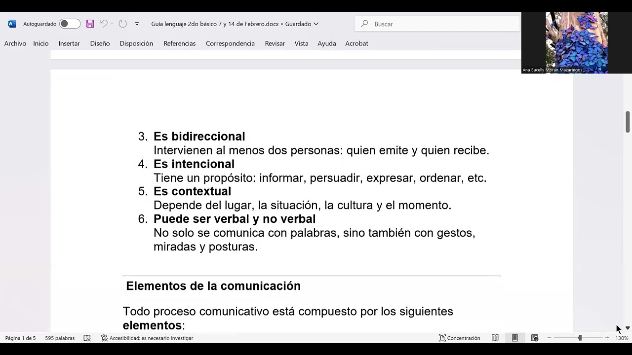 Clase de Lenguaje 1ro y 2do Básico 7 de Febrero
