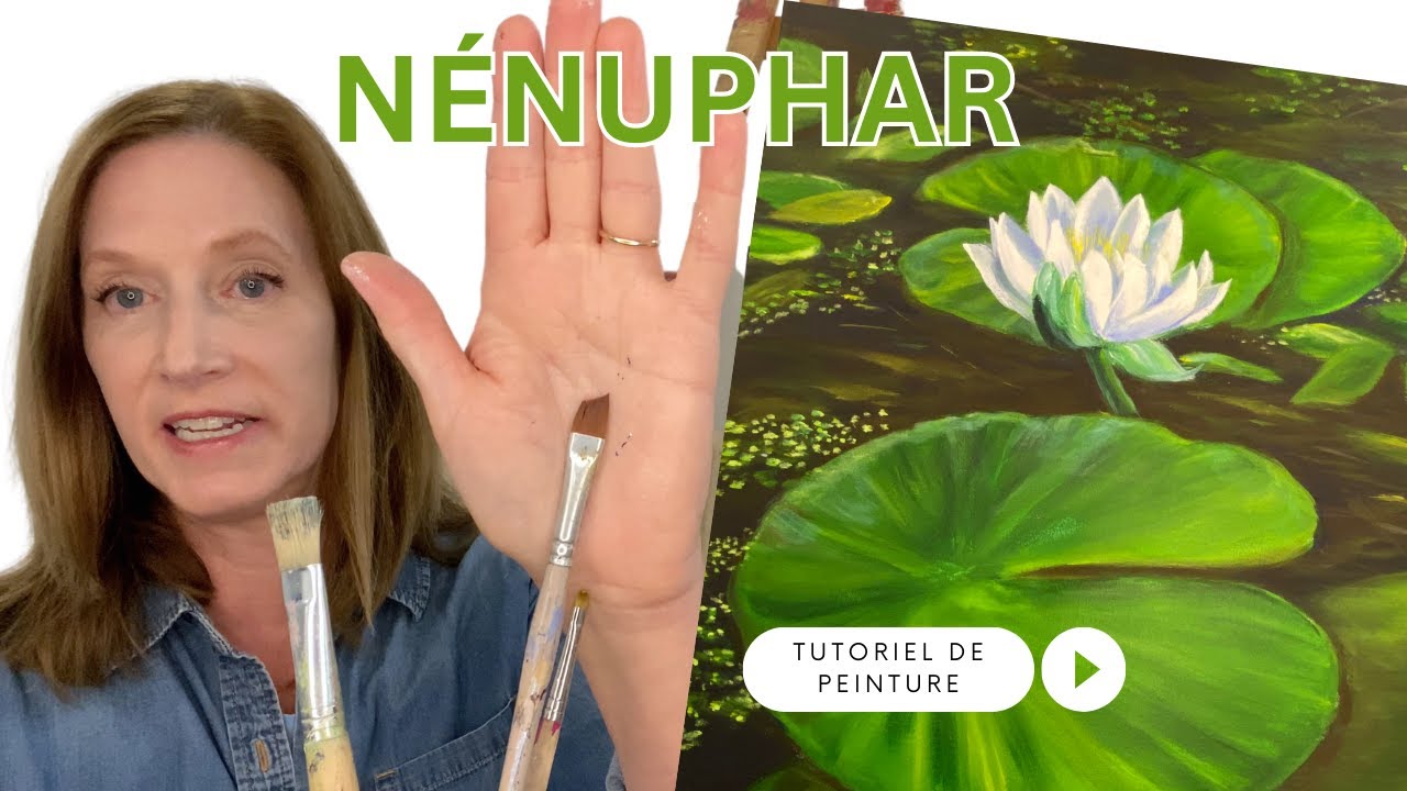 Fleur de nénuphar en peinture
