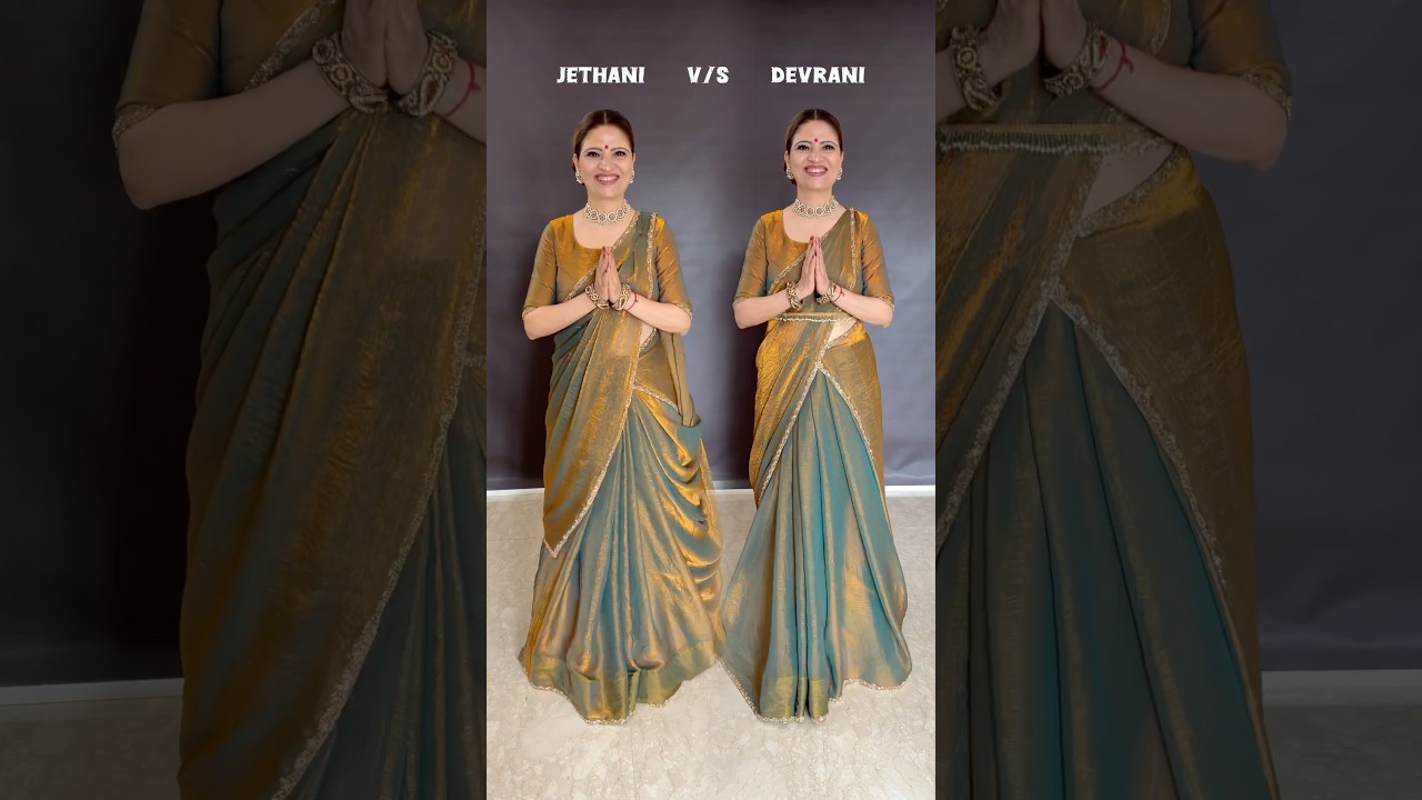 Who&rsquo;s look did you like more ? Jethani or devrani  #saree #viralsaree